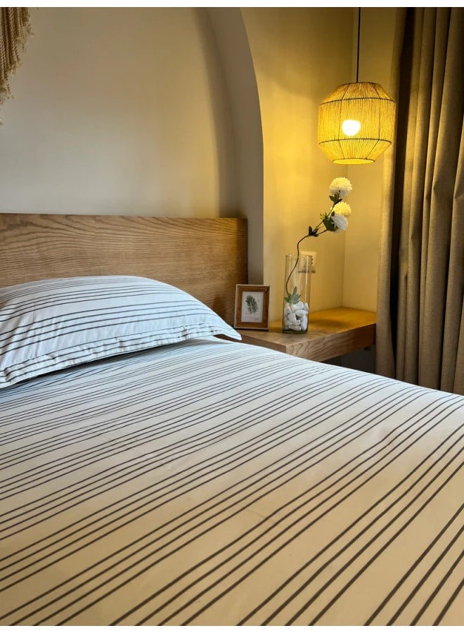 ب كومفورت  طقم ملاية مشجر أستك قطن تصميم (جراي ريبد) - Image 3